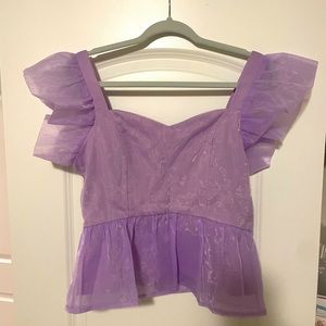 NWT TCEC Organza peplum top